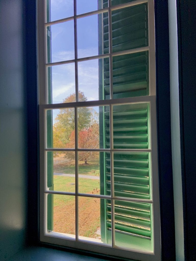 photograph of a window in a Shaker building